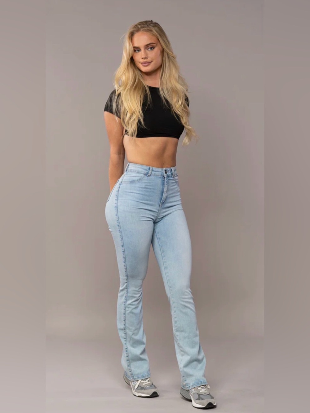 FIT JEANS Light Wash Denim Jeans - Size S Boot Cut